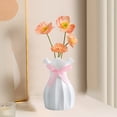thumbnail image 2 of European Lace Plastic Flower Vase - 6.3in Wedding Candy Box for Home/Table Decor, Imitation Glazed Finish (White)​, 2 of 6