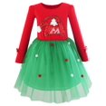 thumbnail image 1 of Robe Fille Noël Chapeau de Père Noël Manches Longues Robe de Fête 4 Ans, 1 of 6