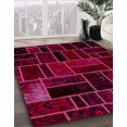thumbnail image 2 of Ahgly Company Tapis d'Intérieur Carrés Abstraits Rose Violet Rose Tapis de Zone Abstraits, 5 Pieds Carré, 2 of 6