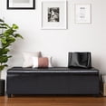 thumbnail image 2 of Simpli Home Avalon Banc de Rangement Contemporain en Similicuir de 54 Pouces Couleur Brun Tanner, 2 of 7