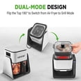 thumbnail image 3 of NutriChef 4 QT Air Fryer & Grill | 7-1 Preset Cook Modes | Transparent Fry Bowl for Best Cooking Results | Cook Shrimp, Steak, Fries, Wings & More | 4 QT Glass Air Fryer & 1.2 QT Grill | White, 3 of 5