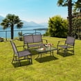 thumbnail image 3 of Costway Ensemble de Conversation pour Terrasse 4 Pcs avec Balancelle, Chaise Berçante et Table, Robuste, Extérieur, 3 of 10