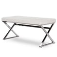 thumbnail image 1 of Bowery Hill Banc en Simili Cuir Blanc et Argent, 1 of 4
