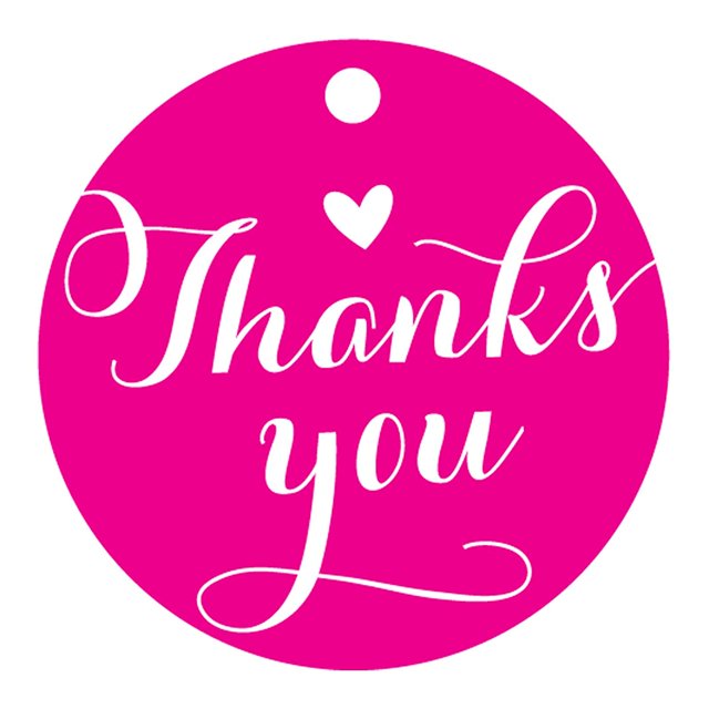 100 PCS Personalized Thank You Hang Tags Custom Wedding Favors Gift Circle Paper Tags