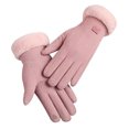 thumbnail image 3 of Women Autumn and Winter Fashion Simple Solid Color Edge Warm Gloves, 3 of 3
