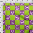 thumbnail image 2 of oneOone Polyester Lycra Light Green Fabric Skull Sewing Material Print Fabric By The Yard 56 Inch Wide, 2 of 4