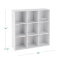 thumbnail image 4 of Best Choice Products 9-Cube Storage Organizer 11in Shelf Opening Bookcase Display Shelf Customizable w/ 3 Removable Back Panels - White, 4 of 9