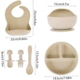 thumbnail image 3 of HSHDLDF Set of 6 Baby Feeding Set, Silicone Baby Tableware Set, Food Grade Infant Dinnerware Set, BPA Free Baby Led Weaning Supplies, Non-Slip Self Feeding Utensils with Silicone Suction Bowls＆Adju, 3 of 7