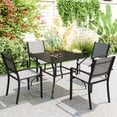thumbnail image 2 of Outsunny Table de Salle à Manger d'Extérieur avec Trou pour Parasol, Table de Patio, Noir, 2 of 10
