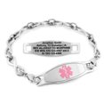 thumbnail image 1 of MedicEngraved Stainless Steel Custom Medical Alert Bracelet - 6mm Infinity Link, 1 of 7