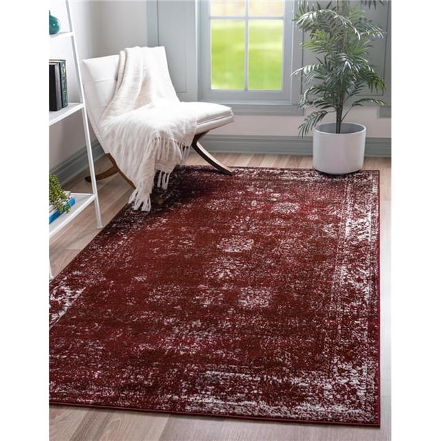 Unique Loom 3141387 2 ft. 2 in. x 3 ft. Casino Sofia Rectangular Rug, Burgundy