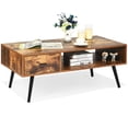 thumbnail image 1 of Gymax Table Basse Rétro Style Mi-Siècle Moderne Mobilier de Salon avec Tablette de Rangement Ouverte, 1 of 10