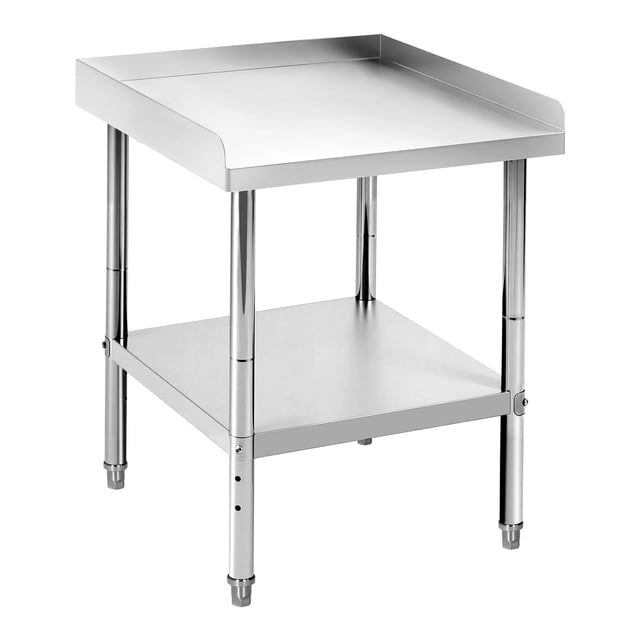 GloryStar NSF Certified Stainless Steel Commercial Work Table, Adjustable Height Legs, 400 Lbs Capacity, 2" Edge Baffle