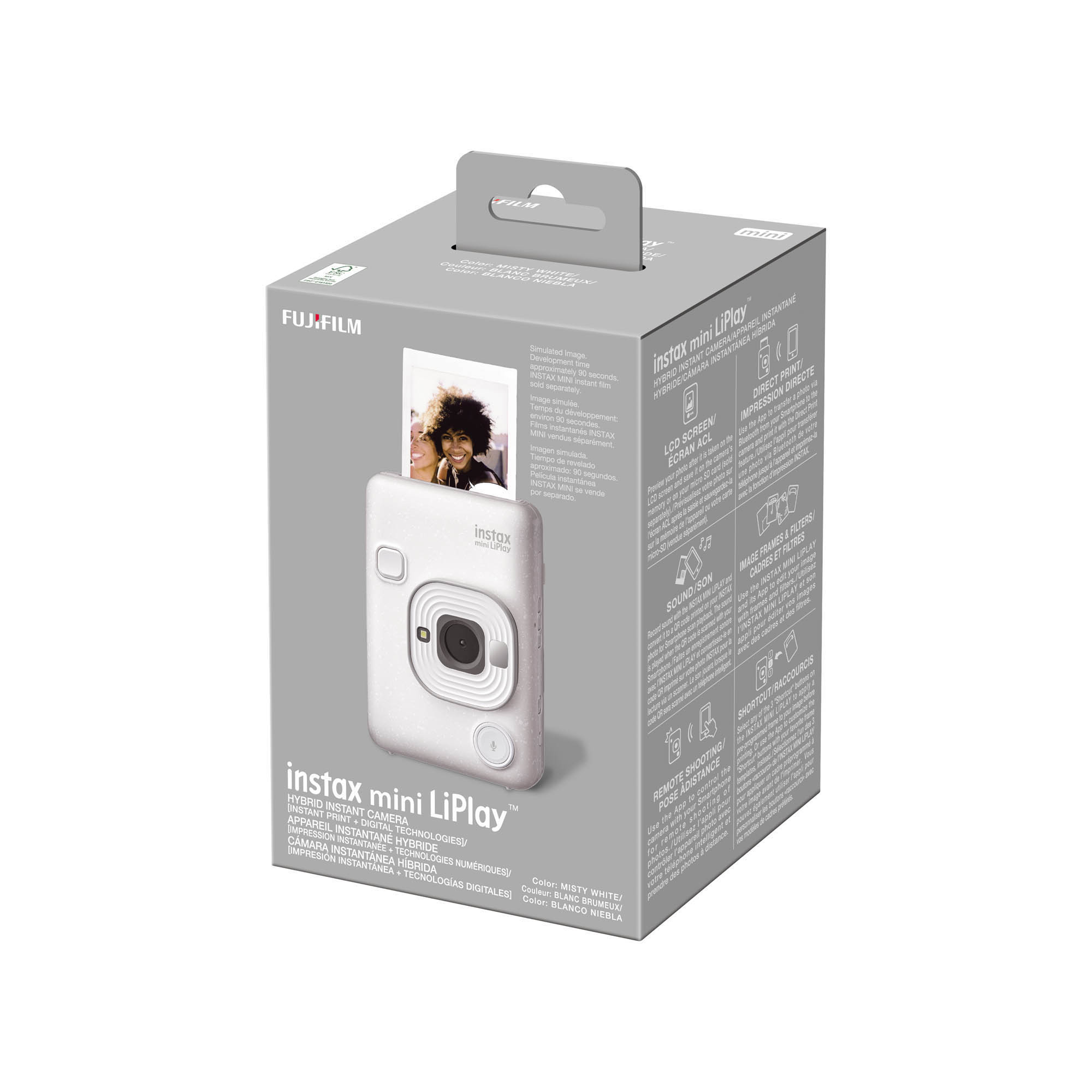 Appareil instantané hybride et imprimante pour téléphone intelligent FUJIFILM INSTAX MINI LiPlay - Blanc brumeux