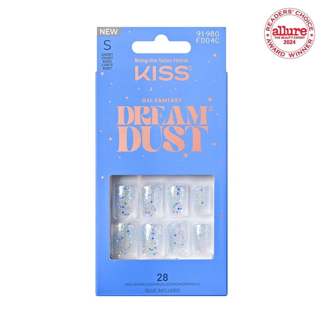 KISS Gel Fantasy Dreamdust, Champagne, Carré Court