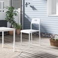thumbnail image 3 of Modern Stackable Dining Chairs, Waterproof Plastic Seat with Ergonomic Back, Metal Legs, Easy Assembly, Space-Saving Kitchen Chairs for Dining Room, Indoor Outdoor Use, 45.5x40x76.5cm, 3 of 7