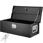 VEVOR Heavy Duty Aluminum Truck Bed Tool Box, Diamond Plate Tool Box with Side Handle and Lock Keys,30"x13"x9.6", Black