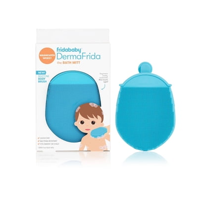 Frida Baby - DermaFrida The Bath Mitt - Baby Infant Toddler Antibacterial Silicone Bath Mitt, Body Bath Brush, Quick Drying Toddler Silicone Body Bath Brush Quick-Dry, Bacteria-Resistant Replacement t