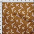 thumbnail image 4 of oneOone Polyester Spandex Rust Brown Fabric Asian Japanese Bird Craft Projects Decor Fabric Printed By The Yard 56 Inch Wide, 4 of 4