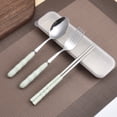 thumbnail image 2 of MVRLSH Daily Deals Clearance, Dinnerware 3-in-1 Stainless Steel Fork Spoon Chopsticks Set Travel Set With Plastic Case, 2 of 4