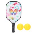 thumbnail image 4 of Ensemble de Raquettes de Pickleball 2 Pcs Sport Extérieur Portable en Fibre de Carbone avec 2 Balles, 4 of 14