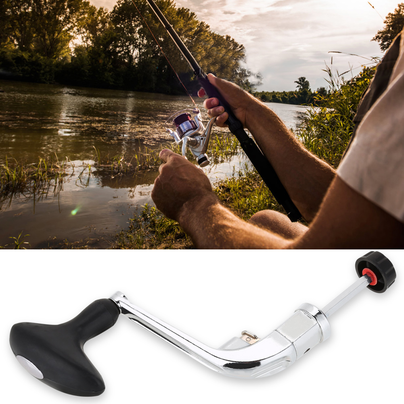 Bouton de Bobine, Bouton de Poignée de Bobine Robuste Pliable avec Bouton pour Outils de Tacle