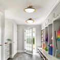 thumbnail image 4 of Dimmable Modern Mid-Century Ceiling Light, Black and Gold LED Semi Flush Mount Ceiling Light, 5CCT 2700K-6000K Lighting Fixture Ceiling Lamp with Gla, 4 of 9