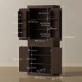 thumbnail image 3 of Armoire de Cuisine 72 Pouces, Armoire de Rangement de Cuisine avec Portes de Grange, Marron, 3 of 10