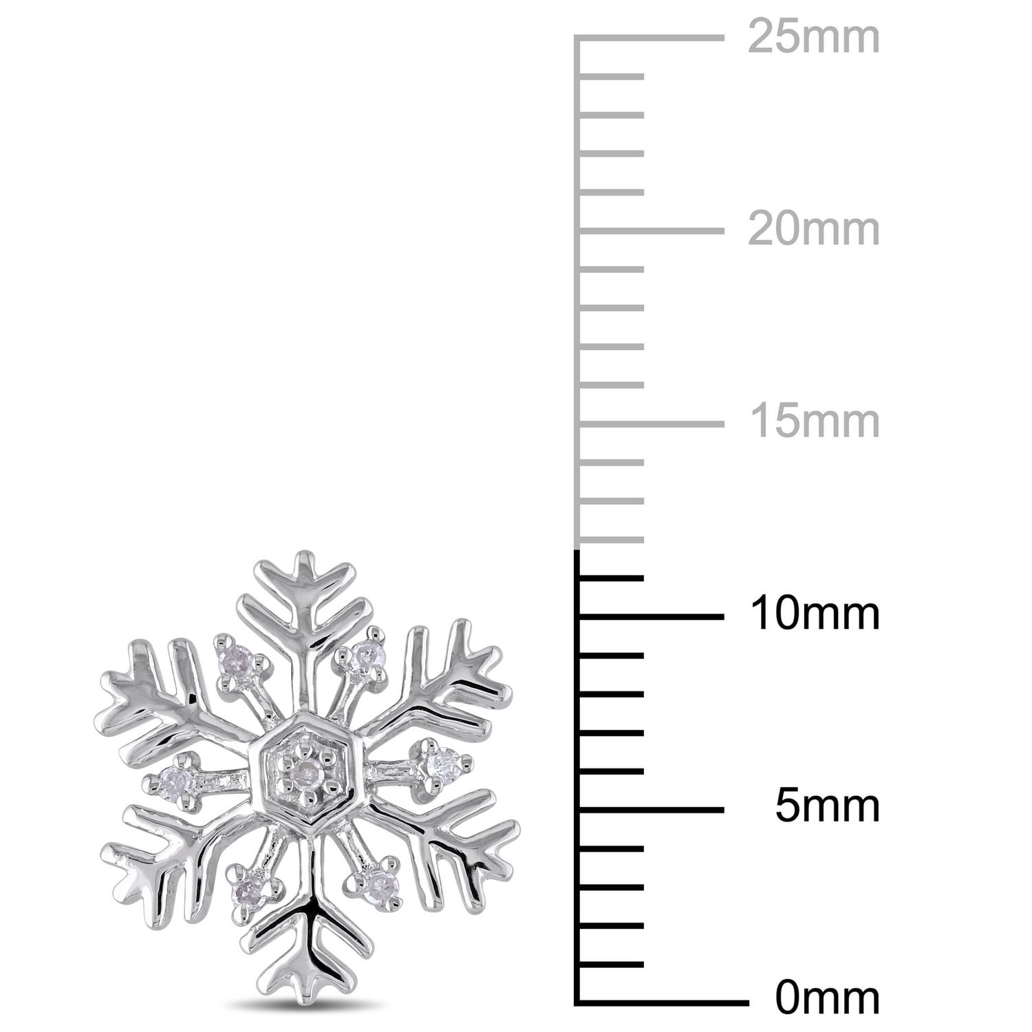 Boucles d'oreille en forme de flocons de neiges Miabella avec accents de diamants en argent sterling