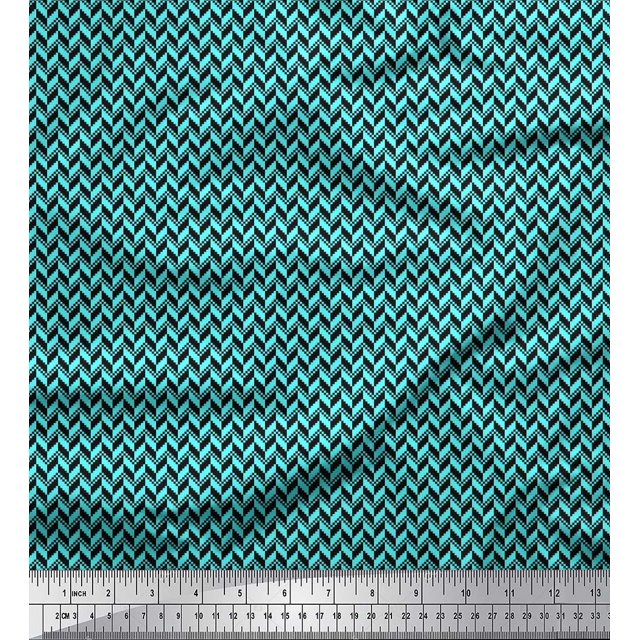 Soimoi Cotton Poplin Fabric Herringbone Small Decor Fabric Printed Yard 56 Inch Wide