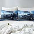 thumbnail image 4 of Erosebridal Black Train Bed Sheets Set Twin Size, Steam Engine Bedding Set, Black Blue, 3 Pieces,, 4 of 6