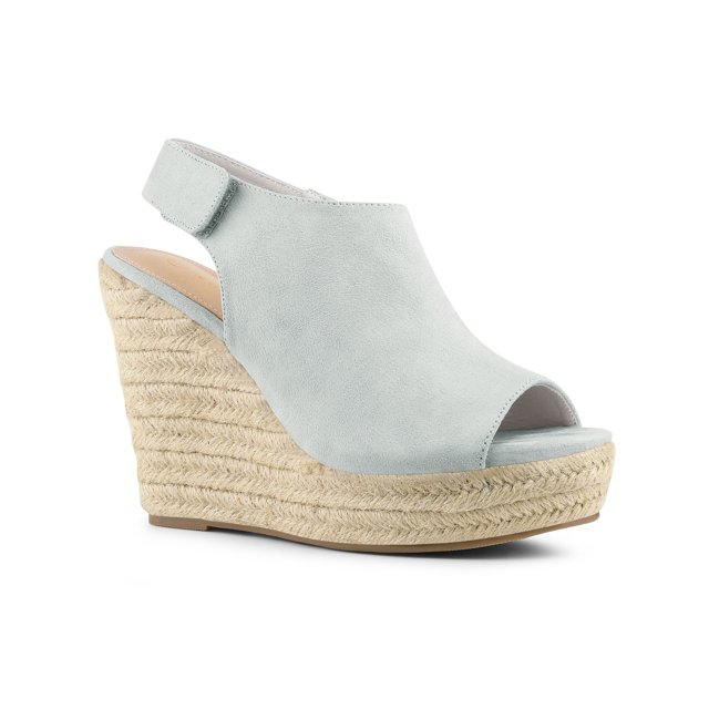 BLISSFUL STEP Sandales Compensées à Plateforme Espadrilles pour Femmes Gris 6