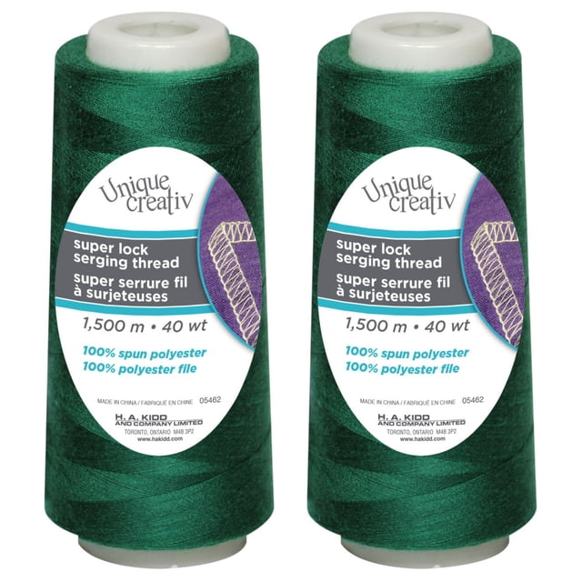 UNIQUE CREATIV TRULOCK Polyester Serging Thread 1500 m (1640 yd), Green