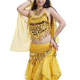 thumbnail image 2 of Belly Dance Hip Scarf 158 Gold  Dance Skirt, 2 of 5