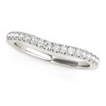 thumbnail image 1 of Alliance de Mariage Ronde Incurvée Sertie Pavé en Or Blanc 14 K (1/4 cttw) Taille 8, 1 of 2