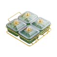 thumbnail image 2 of veasfak Candy Nut Serving Container Divided Serving Dishes for Dried Fruit Appetizer 4 Grid Green, 2 of 9