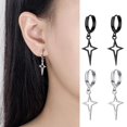 thumbnail image 3 of Hollow Dangle Earring Star Small Hoop Earring Teen Girls Huggiฅ Dainty, 3 of 8