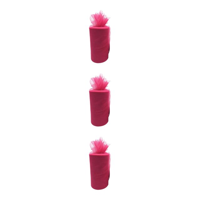 relayinert Polyester Wedding Party Decorations Easy To And Clean Tulle Coil Durable And Reliable Roll Tulle rose red 3Set
