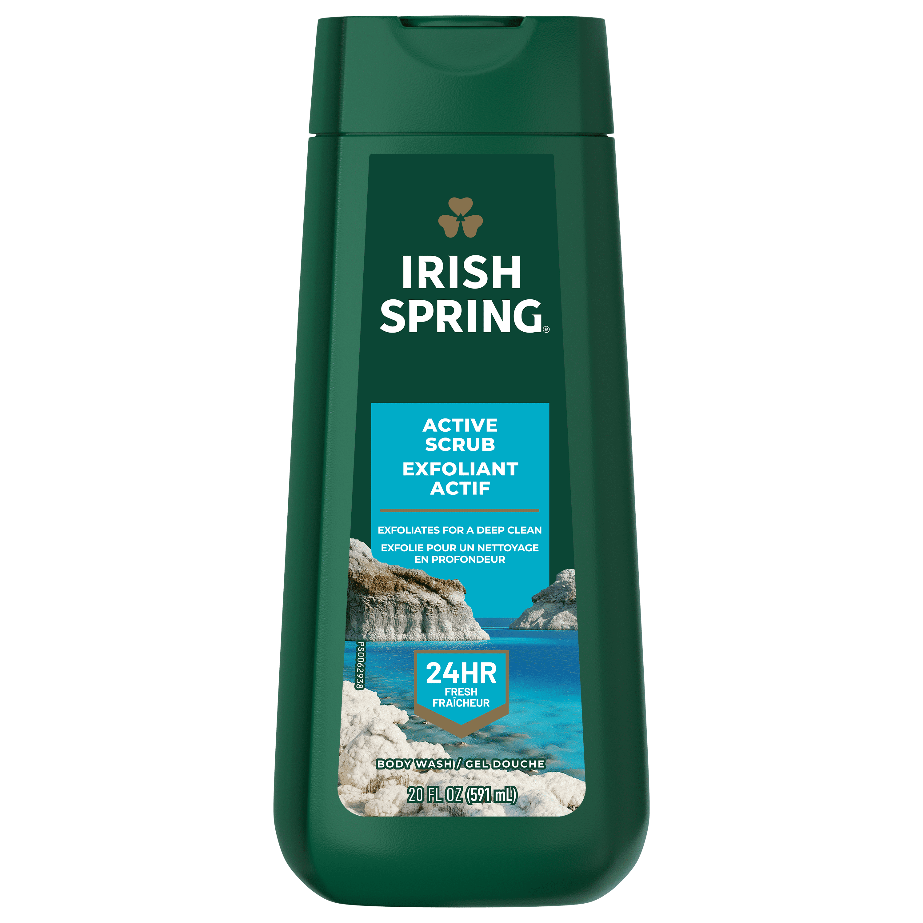 Irish Spring Active Scrub Exfoliating Body Wash for Men, 591 mL Bottle