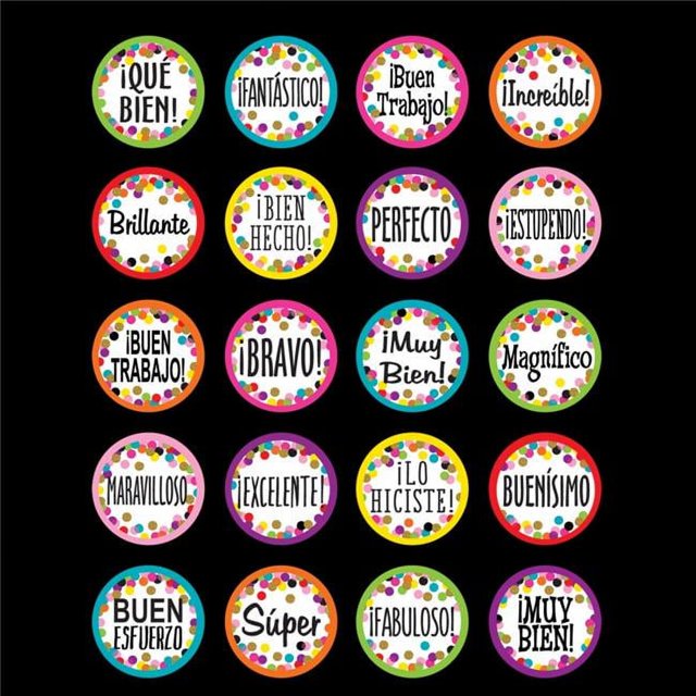 Teacher Created Resources TCR8725 Confetti Spanish Stickers