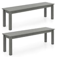 thumbnail image 1 of Gymax 2PCS 55'' HDPE Outdoor Bench Weatherproof Backless Patio Garden Bench Gray, 1 of 10
