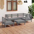 thumbnail image 1 of vidaXL Ensemble de Salon de Jardin 6 Pcs en Pin Massif Gris, 1 of 5