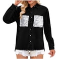 thumbnail image 2 of LOVZFMLL Jackets for Women's Fashion Color Lapel Look Slimmer Sleeve Denim Jacket, 2 of 6