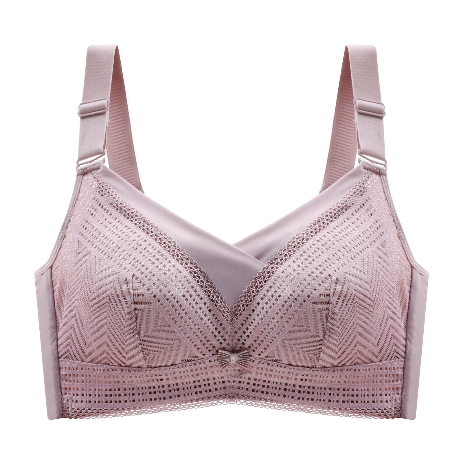 B91xZ Plus Size Pure Comfort Seamless Bralette Comfy Lightly-lined Underwire Bra,Purple 34C