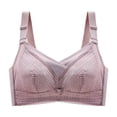 thumbnail image 1 of B91xZ Women's Plus Size Unlined Underwire Bra Full Coverage Plus Size Non Padded Wireless Minimizer Bra,Purple 42C, 1 of 4