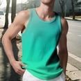 thumbnail image 2 of Sentmoon Mens Tank Tops Workout Summer Sleeveless Crew Neck Fitness Clothing Gradient Color Relaxed Fit Men Compression Shirt Vacation for Running in Hot Weather Multicolor XXXXL, 2 of 8