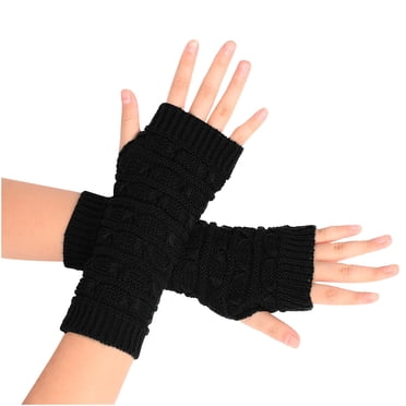 RXIRUCGD Gants d'Hiver pour Femmes Chauffe-Bras d'Hiver Chauds Gants Sans Doigts Crochet à la Main