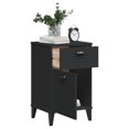 thumbnail image 2 of vidaXL Bedside Cabinet VIKEN Black Engineered Wood, 2 of 5