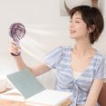 thumbnail image 4 of TopLLC Mini Handheld Fan, Matching Color Design Portable Personal Table Fan, USB Rechargeable Battery Operated Handheld/Desktop Electric Fan Low Noise Strong Airflow Cooling Fan for Office Travel, 4 of 9