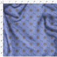 thumbnail image 4 of Soimoi Blue polyester Crepe Fabric Floral Wreath Geometric Decor Fabric Printed Yard 52 Inch Wide, 4 of 5